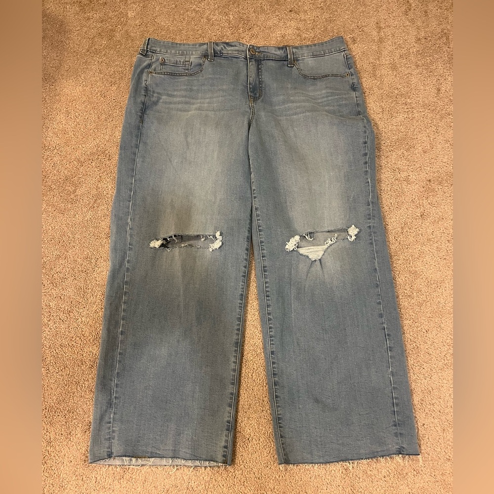 Torrid Perfect Wide Leg Mid Rise Jeans - Picture 2 of 15